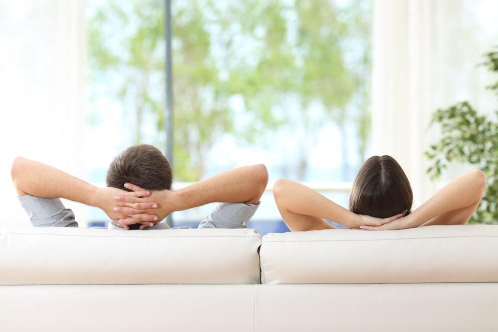home mortgage couple on couch